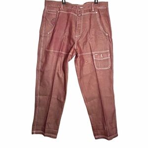 Willie Esco Duns Jeans Dungarees Mens 42x33 Red Maroon Streetwear Baggy Y2K
